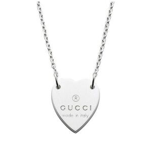 Gucci Trademark Heart Pendant Necklace in Sterling Silver New in Box